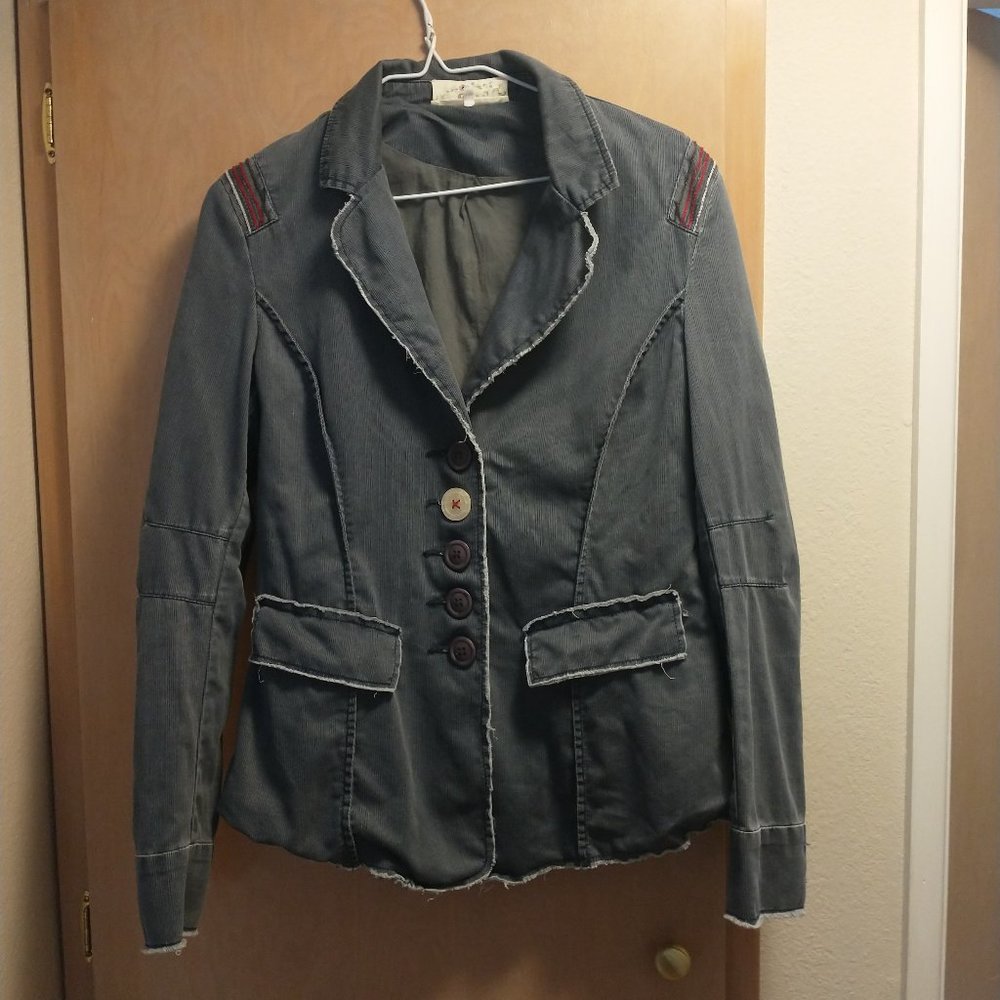 Anthropologie Beaubois Grey/blue blazer